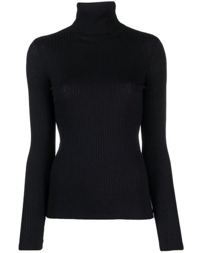 Majestic Filatures Cotton And Cashmere Blend Turtleneck Sweater - Black