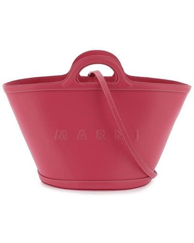 Marni Leather Small Tropicalia Bucket Bag - Pink