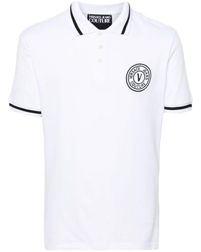 Versace Jeans Couture Embroidered Logo Polo Shirt - White