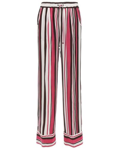 Kiton Striped Pants - Red
