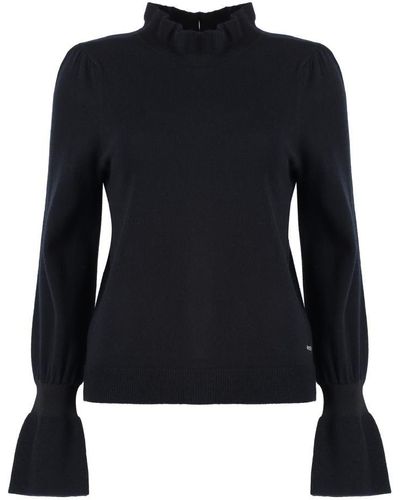 BOSS Ribbed Cashmere And Wool Jumper - Blue