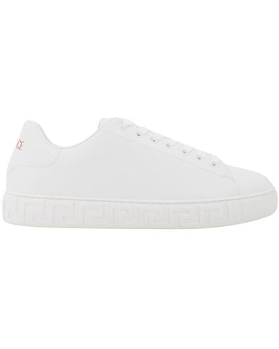 Versace Greca Leather Sneakers - White