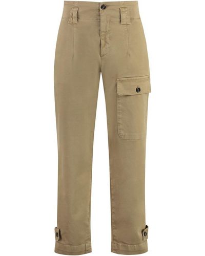 Pinko Globo Stretch Cotton Cargo Trousers - Natural