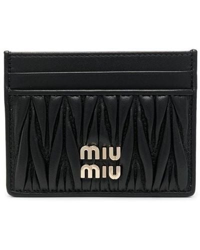Miu Miu Matelassé Nappa Leather Cardholder - Black