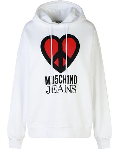 Moschino Jeans White Cotton Sweatshirt