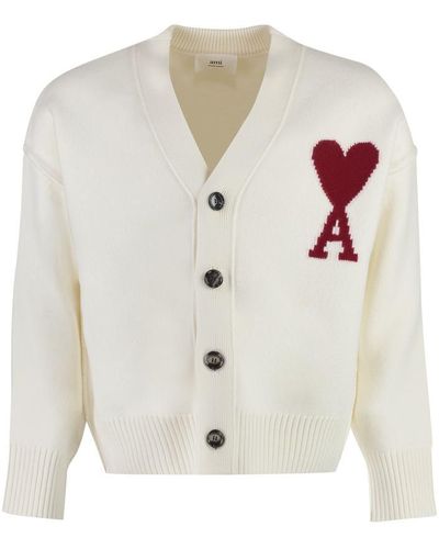 Ami Paris De Coeur Cardigan - White