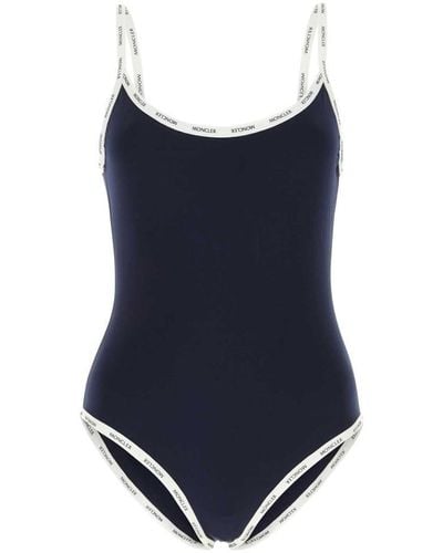 Moncler Logo-tape Swimsuit - Blue