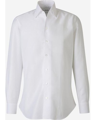 Fray Fil A Fil Linen Shirt - White