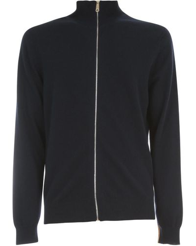 Paul Smith Merino Wool Full Zipped Cardigan Clothing - Black