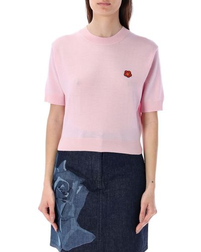 KENZO Boke Crest Short Sleeve Jumper - Pink