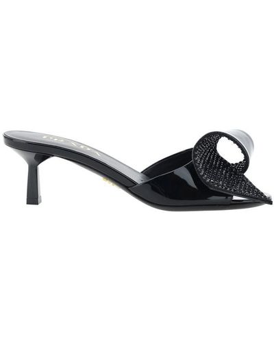 Prada Heeled Mules - Black