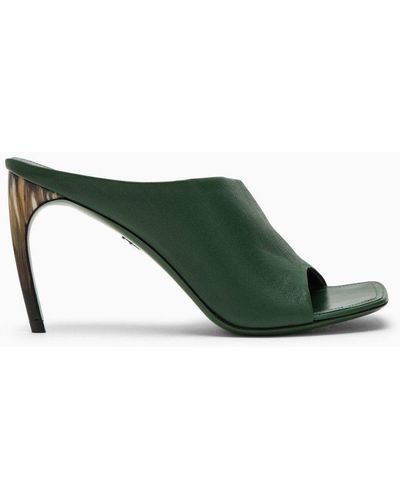 Ferragamo Forest Slide With Curved Heel - Green