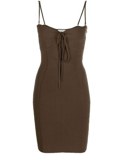 Nanushka Ribbed Cut-out Minidress - Brown