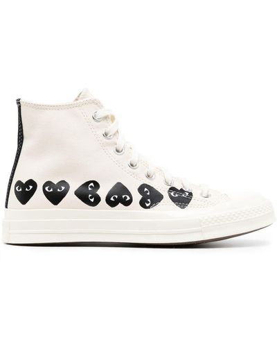 COMME DES GARÇONS PLAY Multi Black Heart Chuck Taylor All Star '70 High Sneakers - White