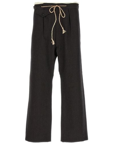 Maison Margiela Contrast Waist Detail Pants - Black