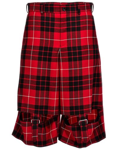 Comme des Garçons Check Bermuda Shorts Bermuda, Short - Red