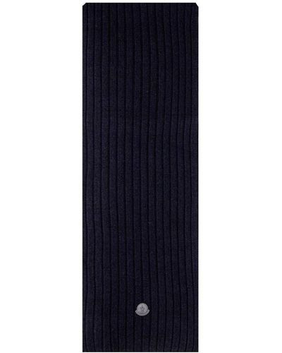 Moncler Scarf With Logo - Blue