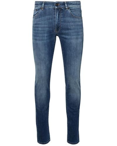 Pt05 Blue Cotton Blend Jeans