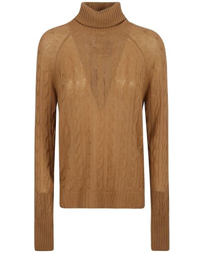 Etro Cable-knit Roll-neck Sweater - Brown