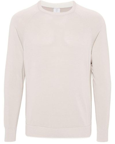 Eleventy Long Sleeve Crew Neck Shirt - Natural