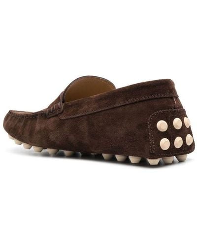 Tod's Gommino Bubble T Timeless Nubuck Driving Shoes - Brown