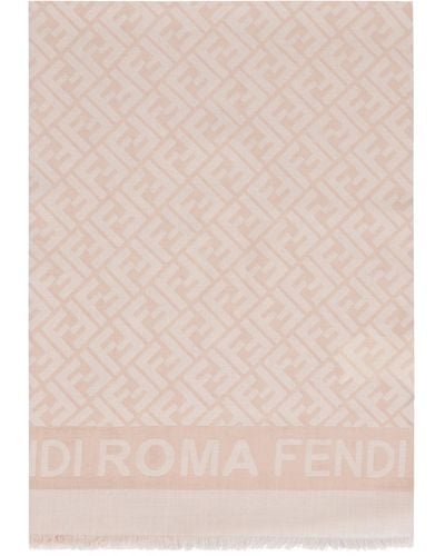 Fendi Wool And Silk Scarf - Natural