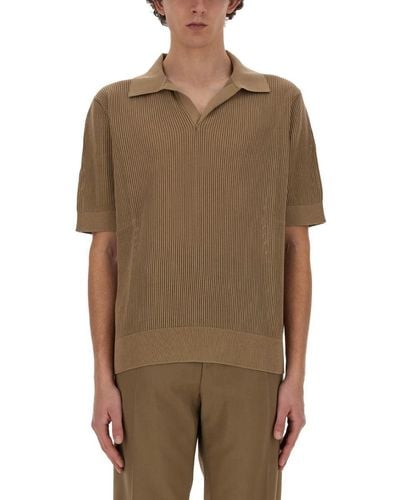 Dolce & Gabbana Perforated Polo Shirt - Brown