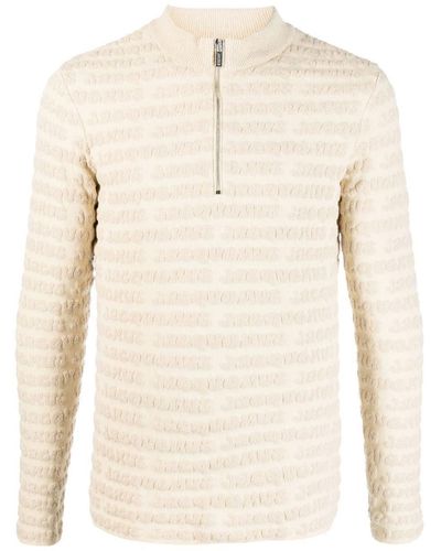 Jacquemus Intarsia-knit Logo Sweater - Natural