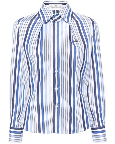Vivienne Westwood Striped Cotton Shirt - Blue