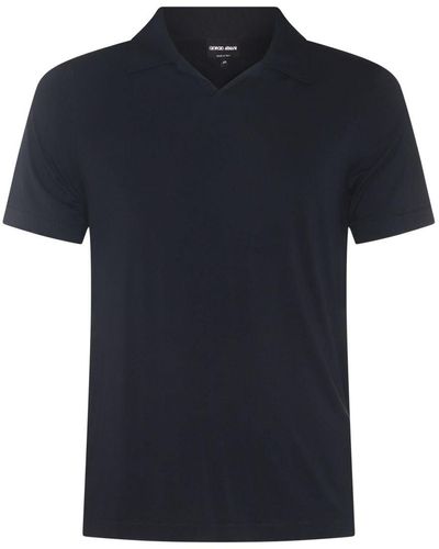 Giorgio Armani Viscose Polo Shirt - Black