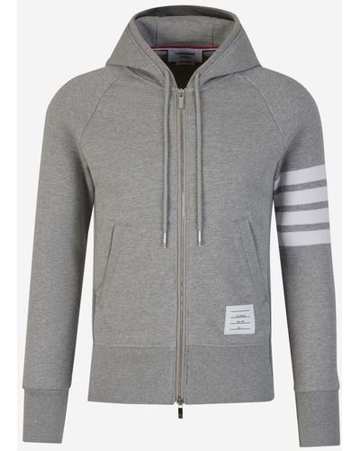 Thom Browne Striped Cotton Sweatshirt - Grey