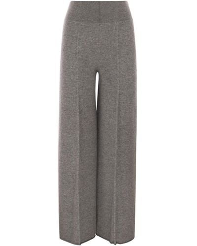 Vanisé Twist - Cashmere Wide-leg Pants - Grey