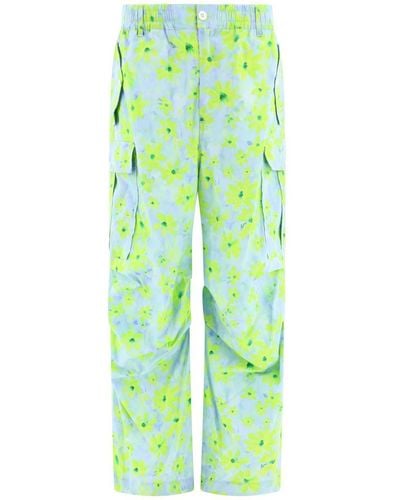 Marni Cargo Trousers With Parade Print - Green