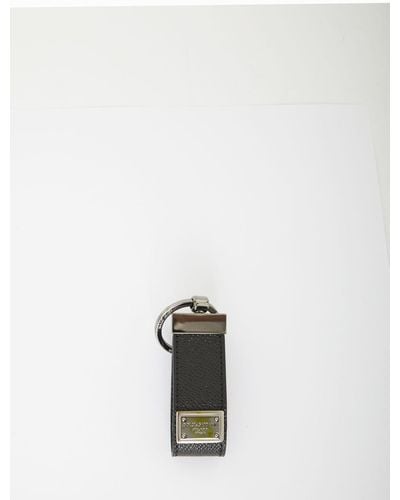 Dolce & Gabbana Leather Key Chain - White
