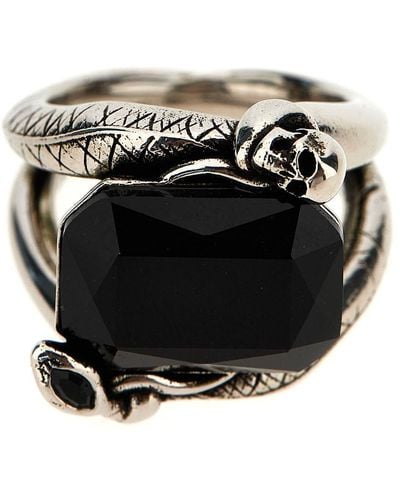 Alexander McQueen 'Jewelled' Ring - Black