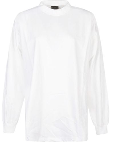 Balenciaga Long Sleeve T-shirt With Logo On The Back Clothing - White