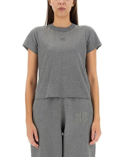 T By Alexander Wang T-Shirt With Logo - Grey