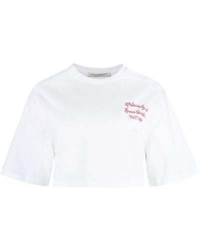 Philosophy Di Lorenzo Serafini Logo Detail Cropped T-shirt - White