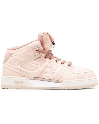 Fendi Match High-top Sneakers - Women's - Calf Leather/rubber/fabric - Pink