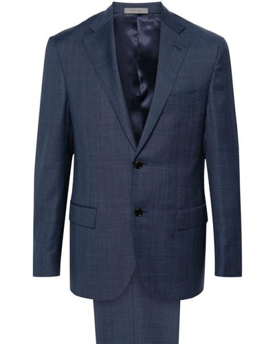 Corneliani Prince-of-wales-check Wool Suit - Blue