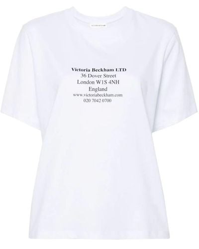 Victoria Beckham Address-print Cotton T-shirt - White