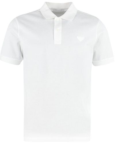 Prada Cotton Piqué Polo Shirt - White