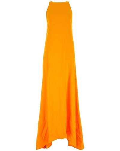 Jil Sander Long Dresses. - Orange