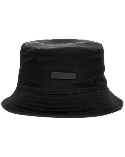 Fear Of God Logo Patch Bucket Hat - Black