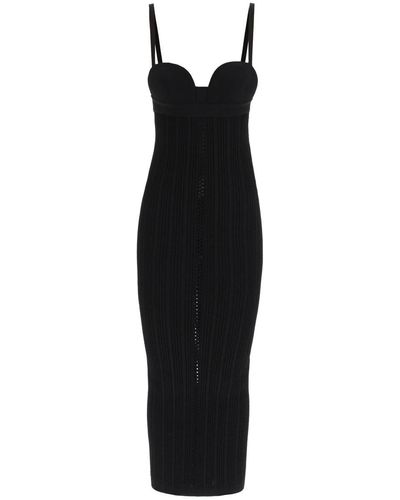 N°21 N.21 Openwork Knit Sheath Dress - Black