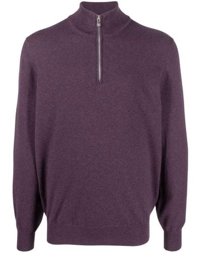 Brunello Cucinelli Cashmere High Neck Sweater - Purple