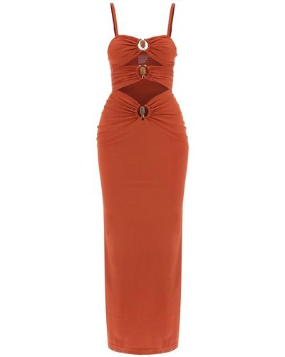 Christopher Esber Crystal Orbit Column Dress - Orange