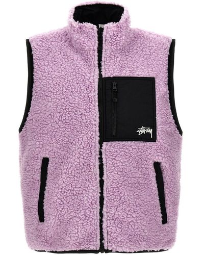 Stussy 'Sherpa' Reversible Vest - Purple