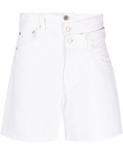 Agolde Cut-out Denim Shorts - White