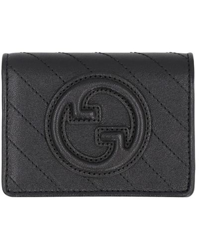 Gucci Blondie Leather Card Holder - Gray